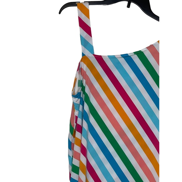 Cato Women Top One Shoulder Striped Blouse Asymmetrical  Multi Colored 14/16 NWT - Picture 8 of 10